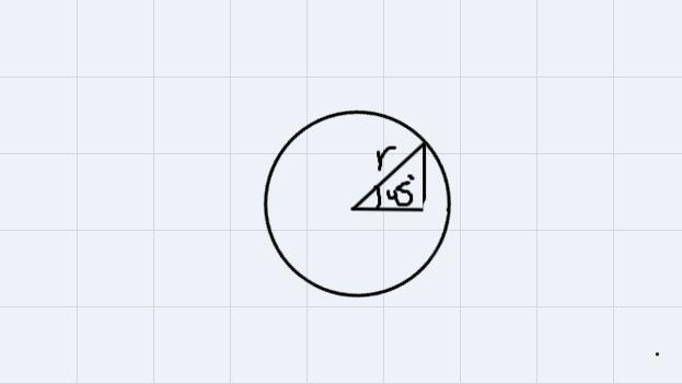 6. Given a circle with a radius of 3 and a reference triangle of 45°. What are the-example-1