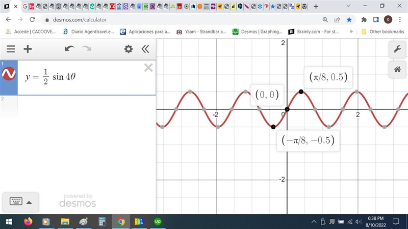 Using radians find the amplitude in period of each function then graph. Question 9-example-1