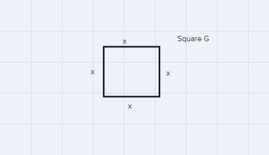 Square F has side lengths three times longer than the sides of square G. Which statement-example-1