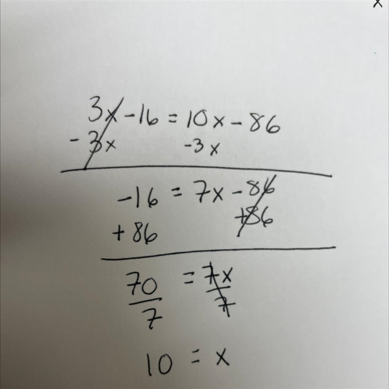 Find the value of x in isosceles trapezoid ABCD Given AC=3x-16 and BD=10x-86-example-1