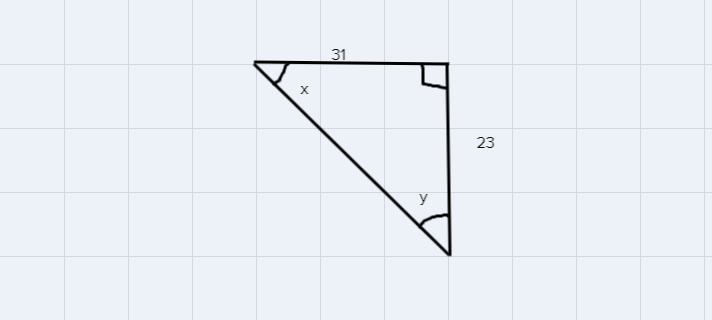 EXAMPLE: Find the measure of x and y31B ВxºCMeasure of X:23Measure of y:ولAEdmone-example-1