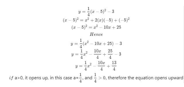 Consider the equation. Determine whether the graph of the equation opens upward or-example-1