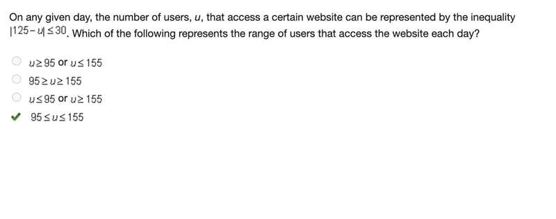 On any given day, the number of users, u, that access a certain website can be represented-example-1