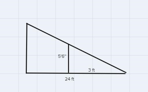 To find the height of a tree, a student measured the tree's shadow and her own shadow-example-1