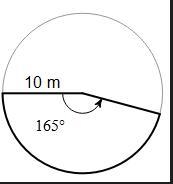 Find the area the sector.arc circle 9A. 275π/6 m²B. 175π/2 m²C. 18π m²D. 5π/3 m²-example-1