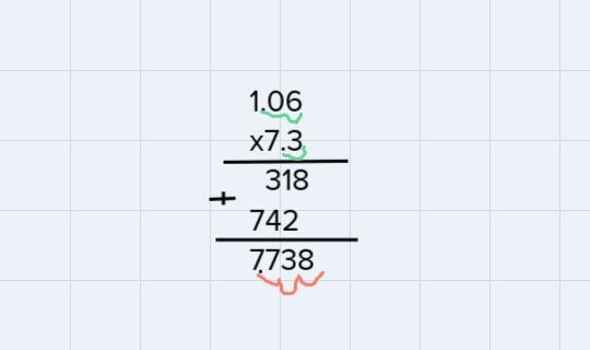 59.25 ÷ 0.75 = 1.06 × 7.3 =on chart. will send image-example-2