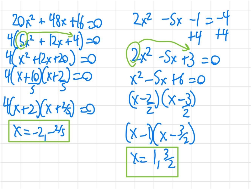 Solve each expression by factoring. Match the solutions to the correct expressions-example-1