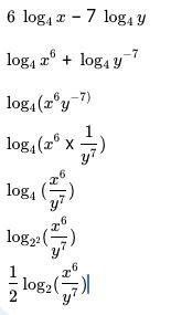 Use the properties of logarithms to rewrite the following expression as a single logarithm-example-1