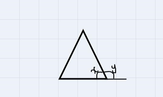 Can the measure of an exterior angle of a triangle ever equal the measure of its adjacent-example-1