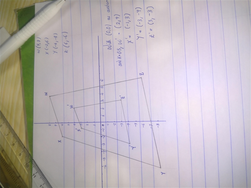 Tell me the coordinates after the dilation and factor scale pls-example-2