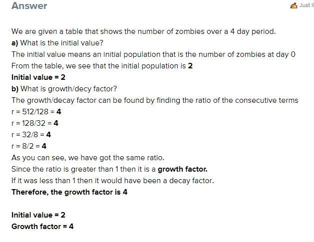 3. In television shows you may watch, scientists may patterns of data (growth of zombies-example-1