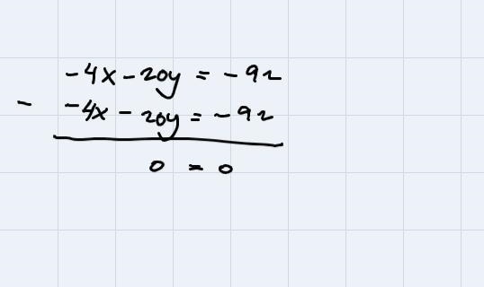 use the method of elimination to solve the following system of equations. if the system-example-2