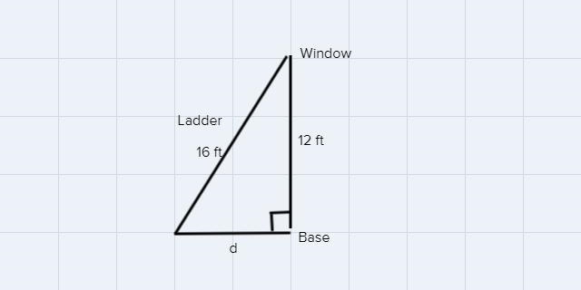 Bob is washing windows at his house. He has a 16 ft. ladder and needs the ladder to-example-1