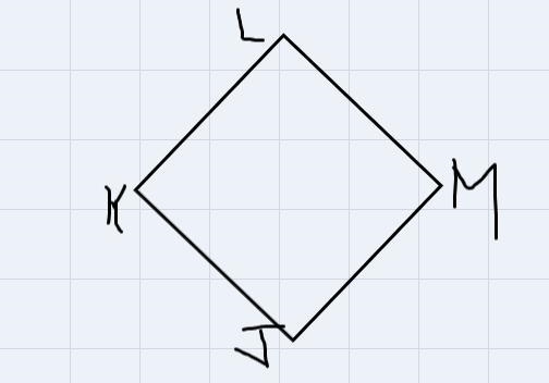 Classifying parallelograms in the coordinate planePart B:Slope of KLSlope of side-example-1