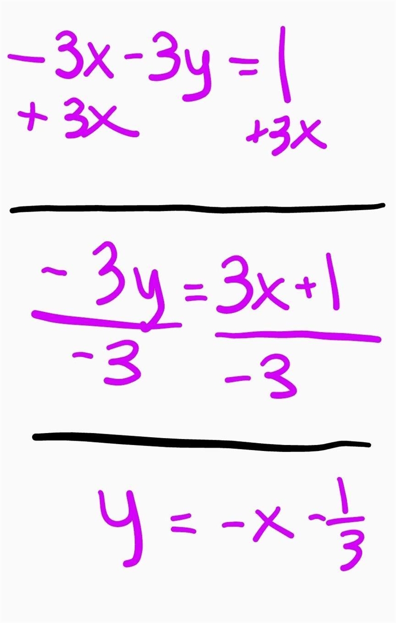 Give the slope of a line that is parallel to −3x−3y=1.-example-1