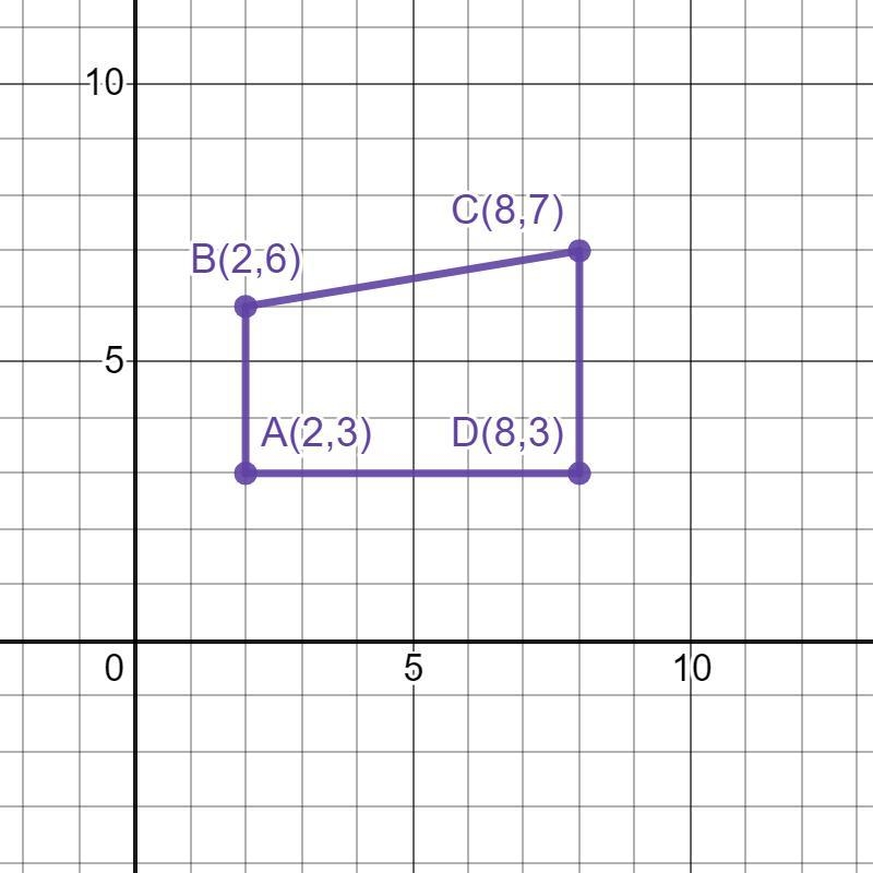 Which polygon matches this set of ordered pairs? A (2, 3), B (2,6), C(8,7), D (8.3) TO-example-1