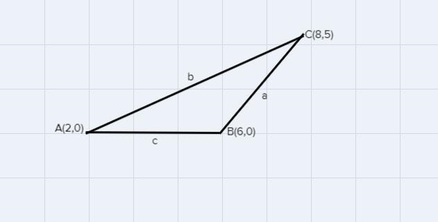 What is the number of square units in the area of the triangle whose vertices are-example-1