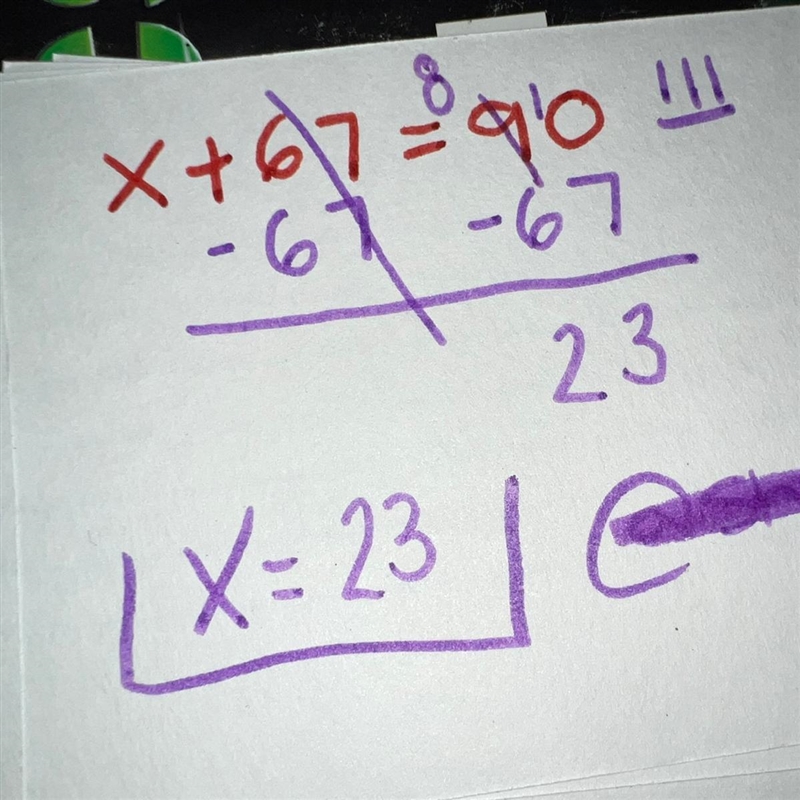 Find the value of x. 67° X-example-1