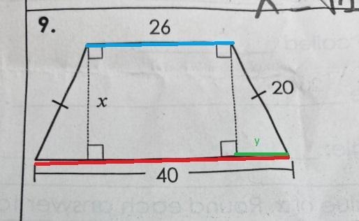 I need help with 9 please it says find the value of x round each answer to the nearest-example-1