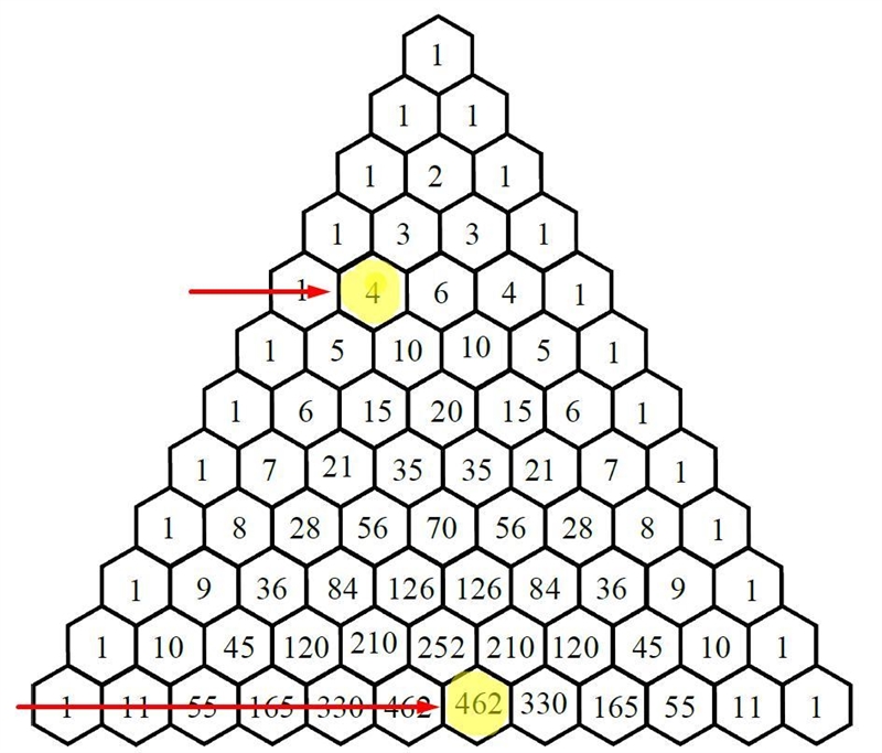 NO LINKS!! Find the binomial coefficient ( 11) (6) Evaluate using Pascal's Triangle-example-1