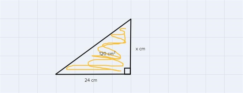 The area of a right traingle is 120 square centimeters. The base of the right triangle-example-1