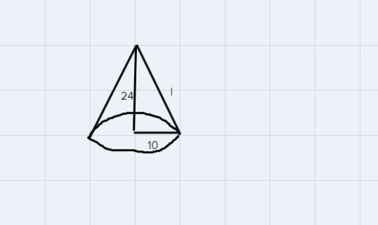 What is the surface area of the following composite figure?The figure below is a cone-example-1