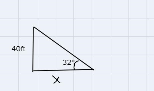 From the top of a cliff 40 feet high, the angle of depression to an object in the-example-2