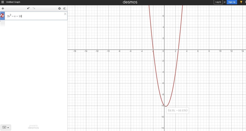 An expression is shown below: f(x) = 2x2 − x − 10 Part A: What are the x-intercepts-example-1