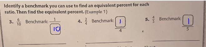 Identify a benchmark you can use to find an equivalent percent for eachratio. Then-example-1