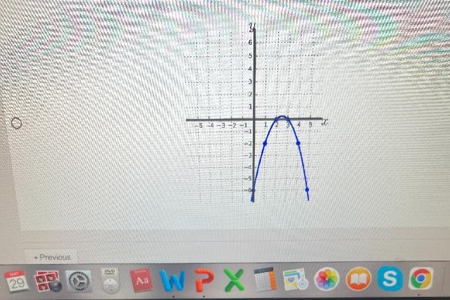 Find the graph of Y equals negative X squared plus 5X -6 by making a table of a few-example-3