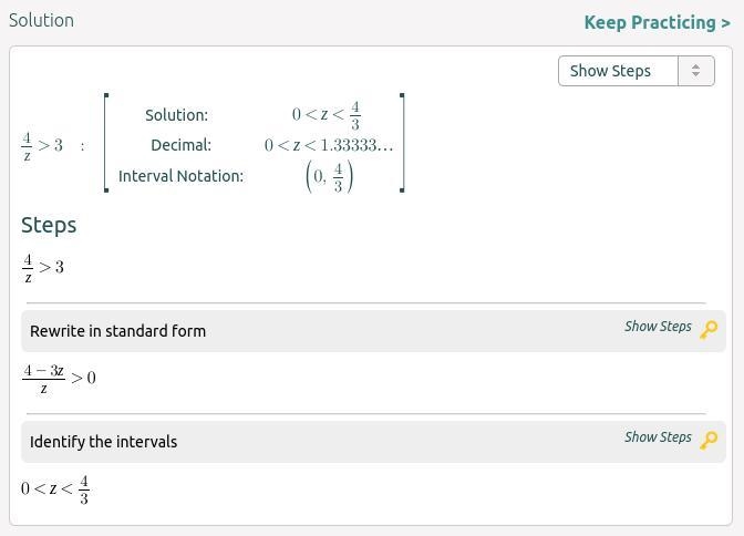 PLEASE HELP 4/z>3; z=2-example-1