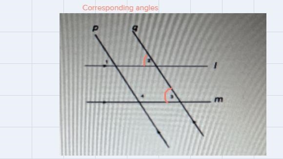 In the diagram below, line / and m are parallel lines. Also, line p and q areparallel-example-1