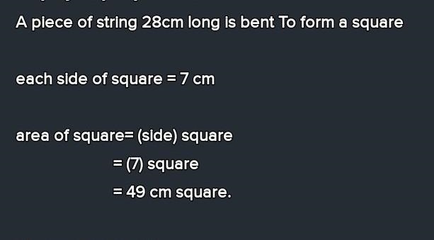 If a string is 28cm, what is the length of the side of a square?-example-1