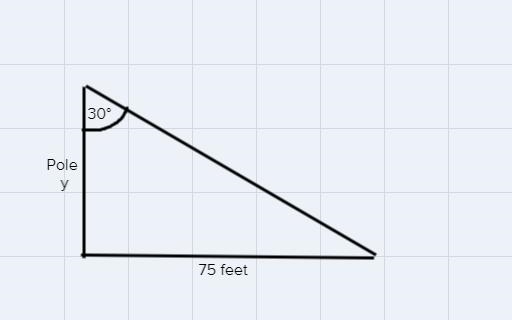 the angle of depression from top of a flag pole to a point on the ground is 30 digress-example-1