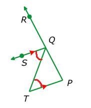 Complete the proof that m∠P+m∠T+m∠PQT=180° without using the Triangle Angle Sum Theorem-example-1