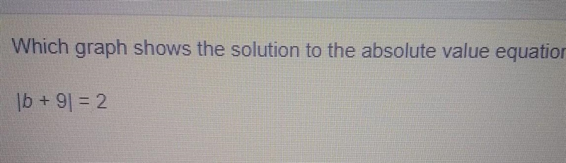 Which graph shows the solution to the absolute value equation?-example-1