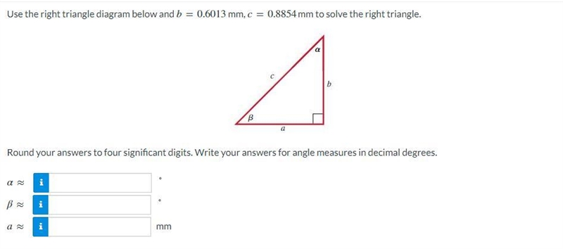 Round your answers to four significant digits. Write your answers for angle measures-example-1