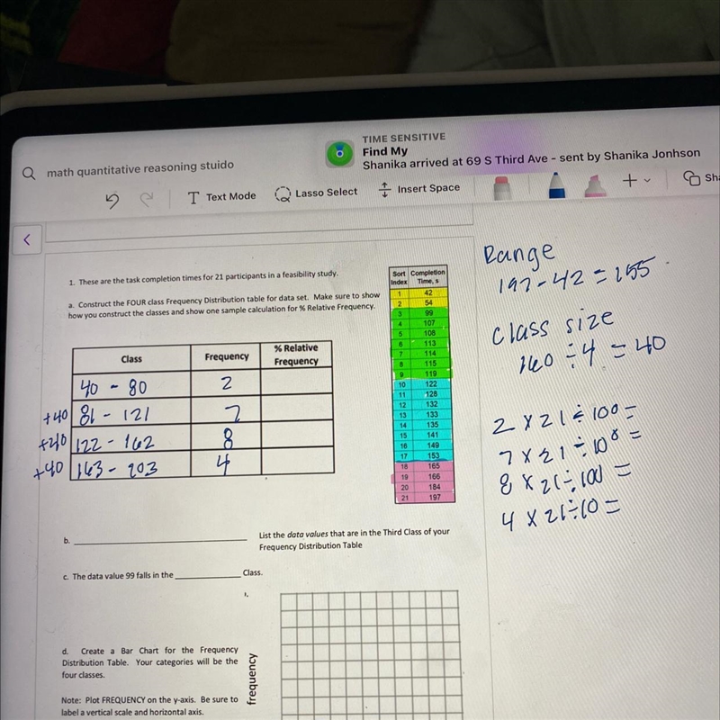 Need help please with 1Calculate the relative frequency for the given dataa, b and-example-1