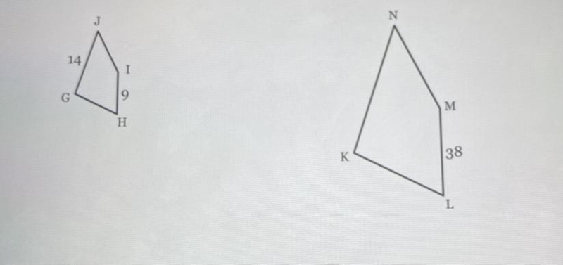 Quadrilateral GHIJ is similar to quadrilateral KLMN. find tye measure of side NK-example-1