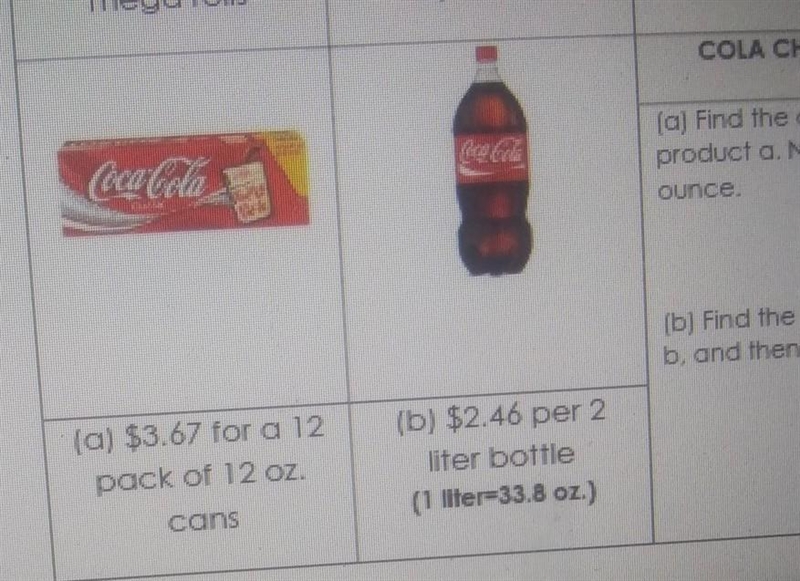 INSTRUCTIONS TO A(a) Find the cost of each can for product a. Next, find the cost-example-1