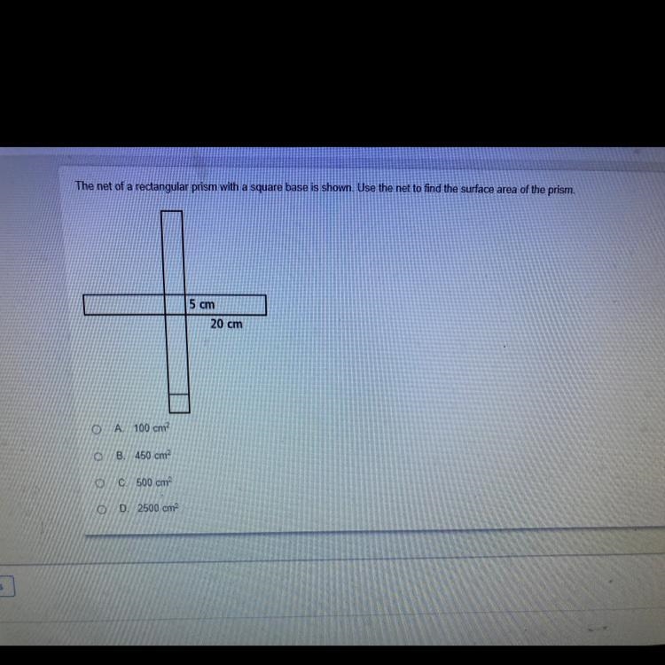 The net of a rectangular prism with a square base is shown. Use the net to find the-example-1