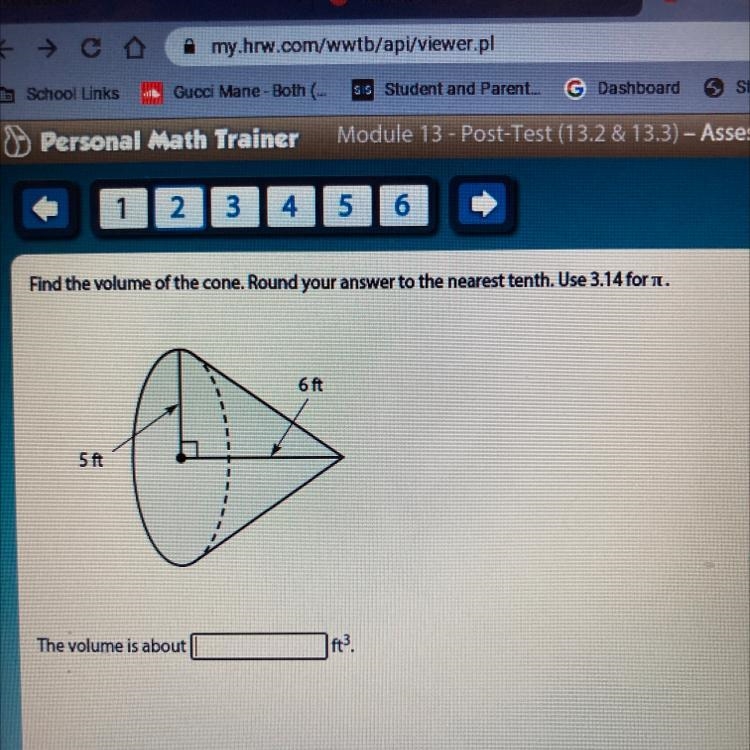 Find the volume of the cone. Round your answer to the nearest tenth. Use 3.14 for-example-1