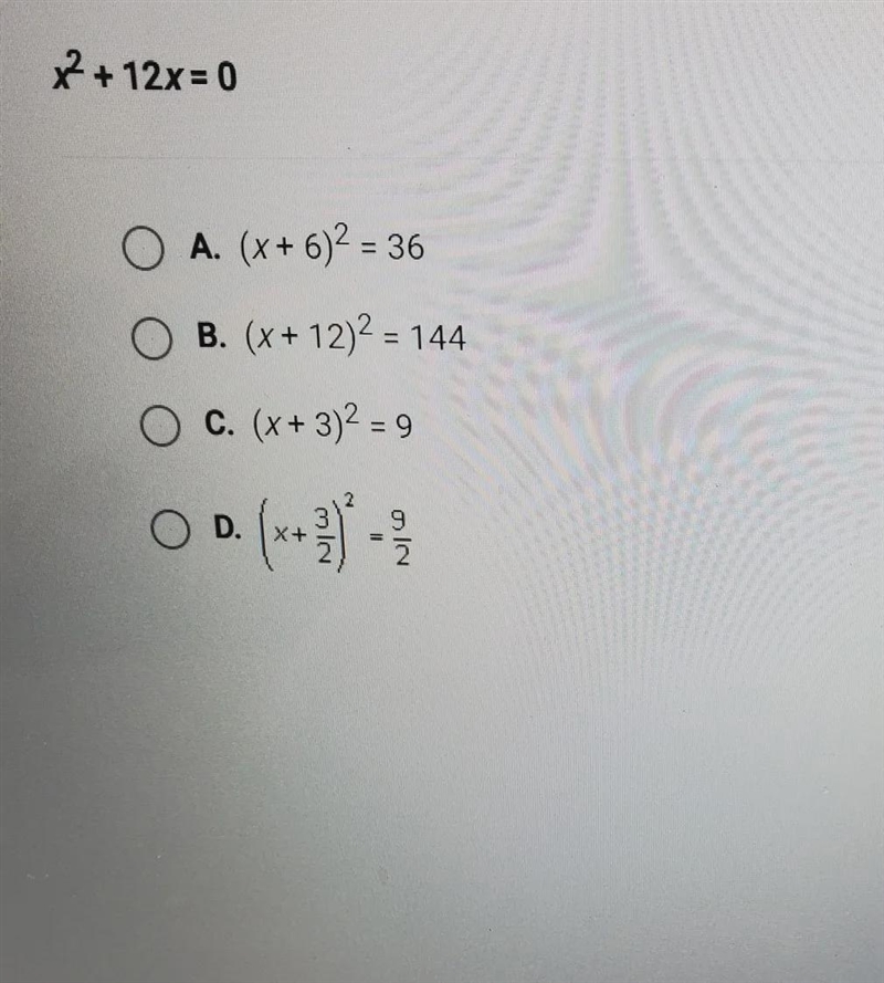 Which of the following correctly completes the square for the equationbelow?-example-1