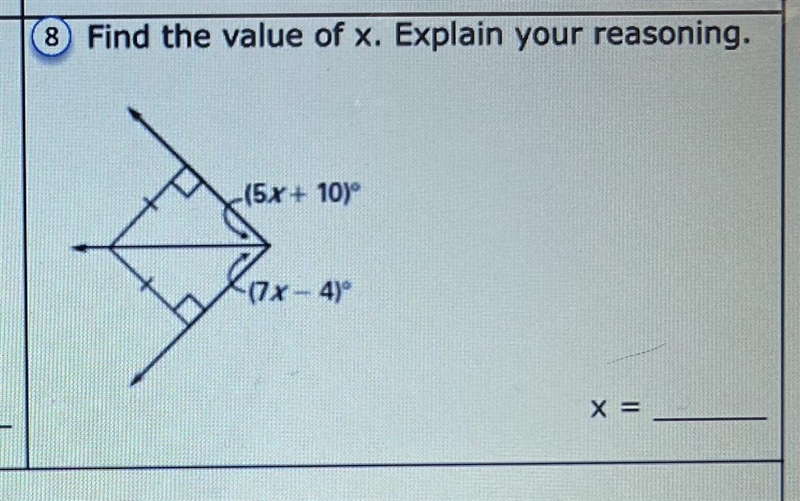 Find the value of x. x = ___-example-1