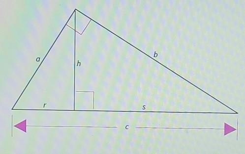 Refer to the figure to complete thus proportion. c/a = a/?-example-1