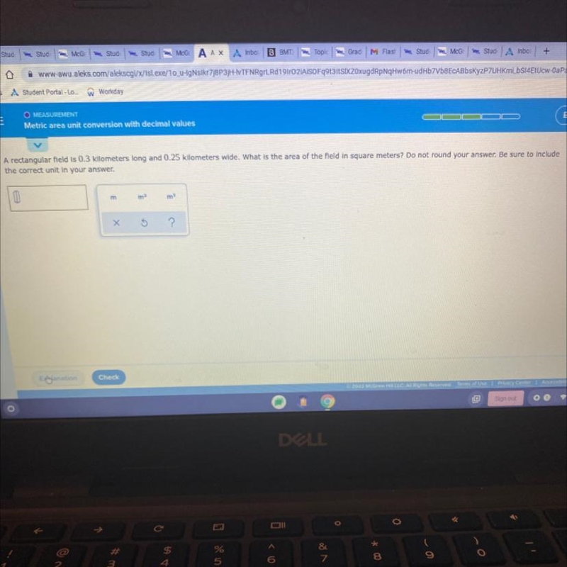 Every Tangler field is 0.3 km long and 0.25 km wide what is the area of the field-example-1