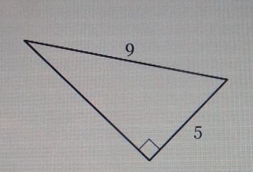 Find the length of the third side. If necessary, write in simplest radical form. 9 5 Submit-example-1