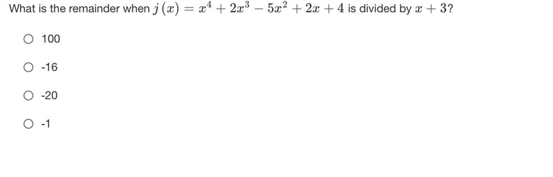 What is the remainder when j(x)=x4+2x3−5x2+2x+4 is divided by x+3-example-1