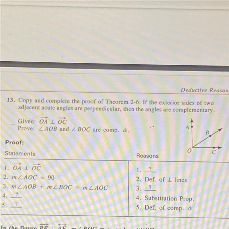 Deductive Reasoning / 5913. Copy and complete the proof of Theorem 2-6: If the exterior-example-1