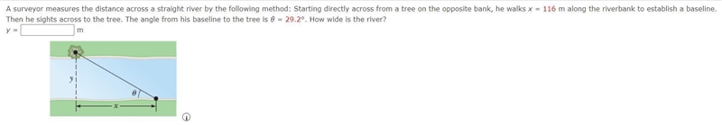 A surveyor measures the distance across a straight river by the following method: Starting-example-1